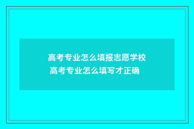 高考专业怎么填报志愿学校 高考专业怎么填写才正确