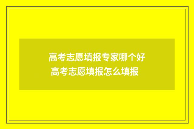 高考志愿填报专家哪个好 高考志愿填报怎么填报