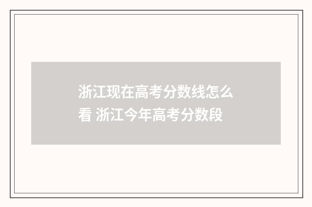 浙江现在高考分数线怎么看 浙江今年高考分数段