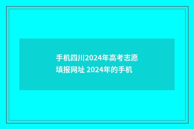 手机四川2024年高考志愿填报网址 2024年的手机
