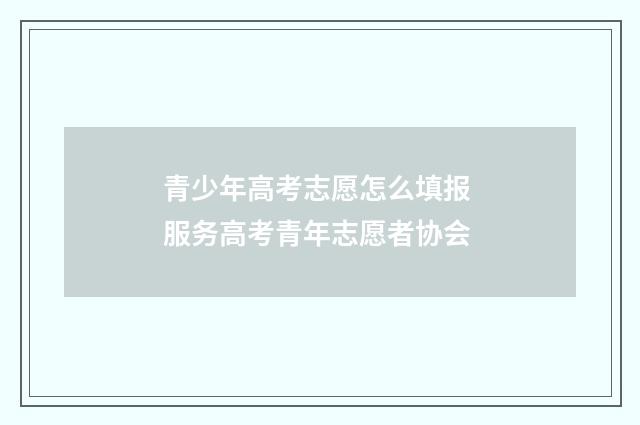 青少年高考志愿怎么填报 服务高考青年志愿者协会