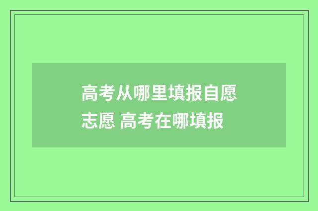 高考从哪里填报自愿志愿 高考在哪填报