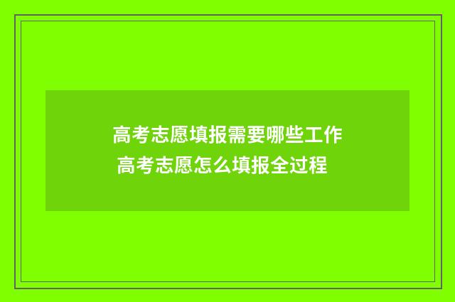 高考志愿填报需要哪些工作 高考志愿怎么填报全过程