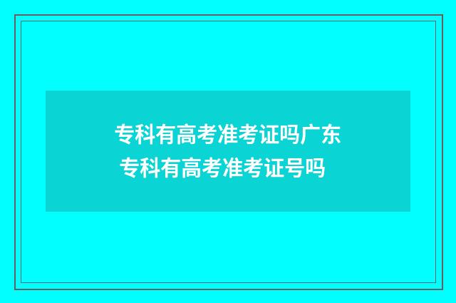 专科有高考准考证吗广东 专科有高考准考证号吗
