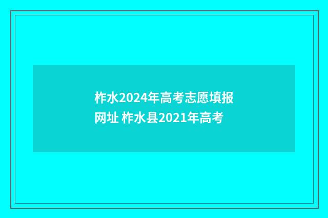 柞水2024年高考志愿填报网址 柞水县2021年高考