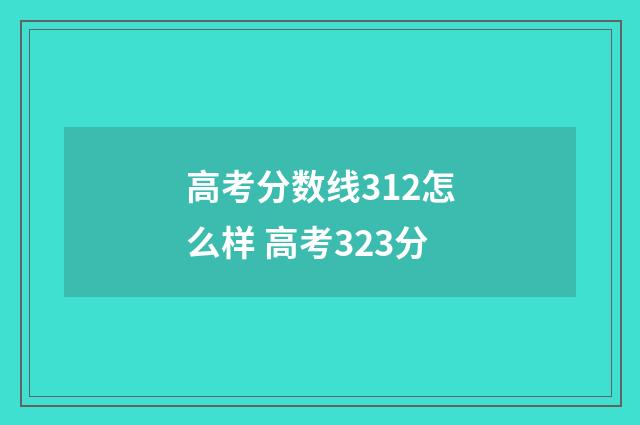 高考分数线312怎么样 高考323分