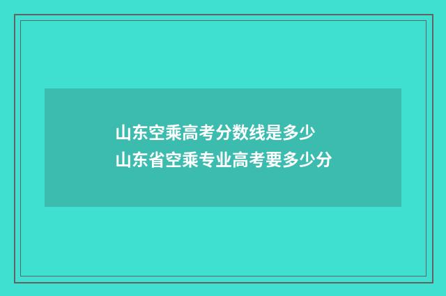 山东空乘高考分数线是多少 山东省空乘专业高考要多少分