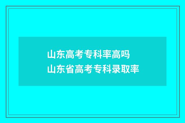 山东高考专科率高吗 山东省高考专科录取率