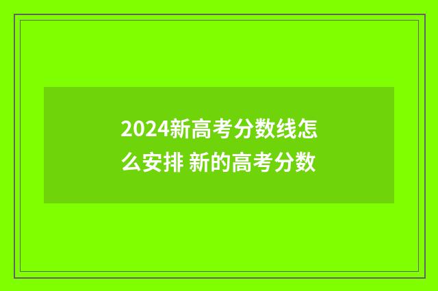 2024新高考分数线怎么安排 新的高考分数
