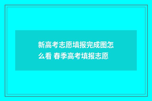 新高考志愿填报完成图怎么看 春季高考填报志愿