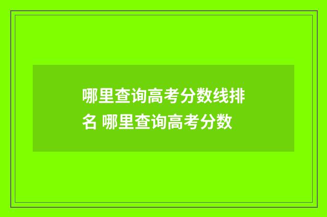 哪里查询高考分数线排名 哪里查询高考分数