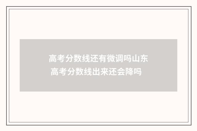 高考分数线还有微调吗山东 高考分数线出来还会降吗
