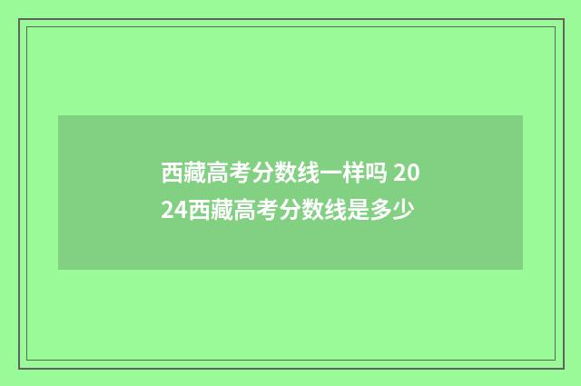 西藏高考分数线一样吗 2024西藏高考分数线是多少