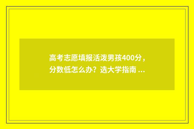 高考志愿填报活泼男孩400分,分数低怎么办?选大学指南 高考志愿填报活动主题