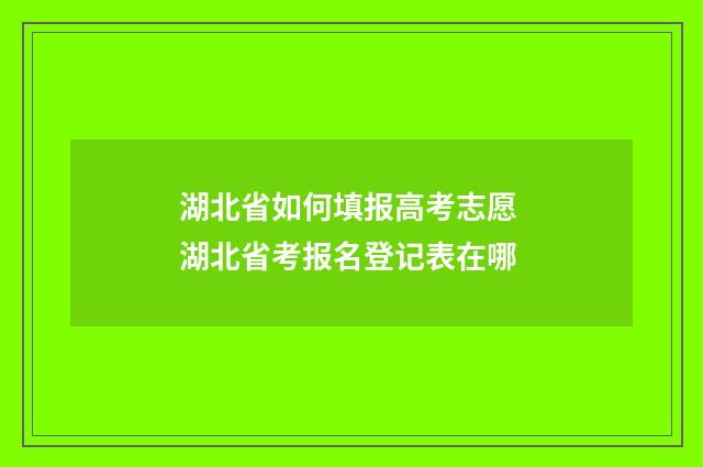 湖北省如何填报高考志愿 湖北省考报名登记表在哪