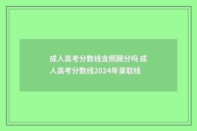 成人高考分数线含照顾分吗 成人高考分数线2024年录取线