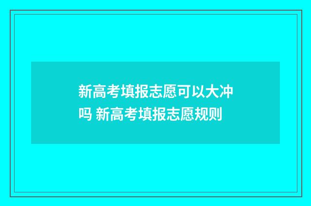 新高考填报志愿可以大冲吗 新高考填报志愿规则