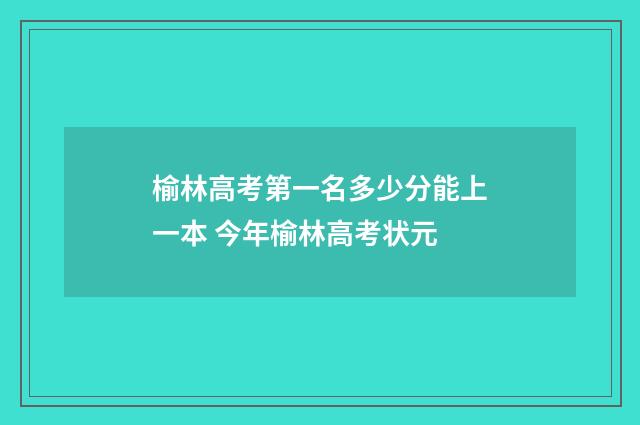 榆林高考第一名多少分能上一本 今年榆林高考状元
