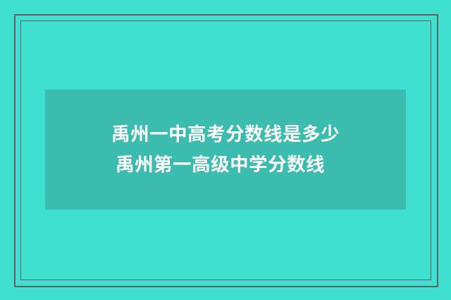 禹州一中高考分数线是多少 禹州第一高级中学分数线