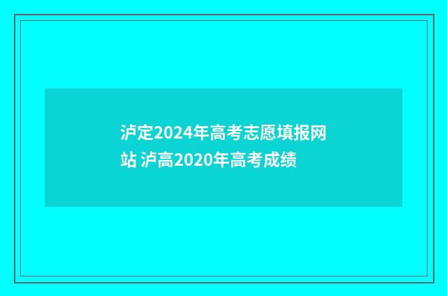 泸定2024年高考志愿填报网站 泸高2020年高考成绩