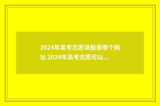 2024年高考志愿填报是哪个网址 2024年高考志愿可以报几个志愿