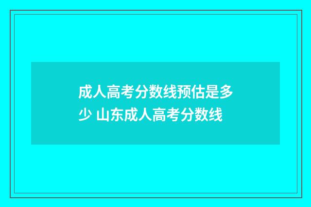 成人高考分数线预估是多少 山东成人高考分数线