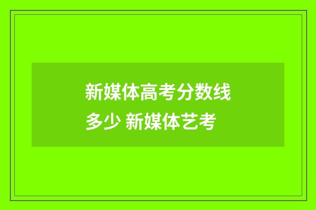 新媒体高考分数线多少 新媒体艺考