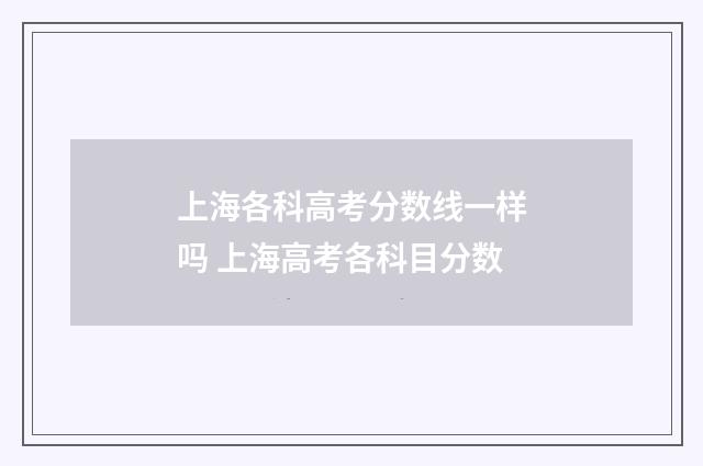 上海各科高考分数线一样吗 上海高考各科目分数