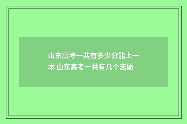 山东高考一共有多少分能上一本 山东高考一共有几个志愿