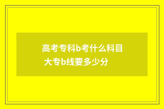 高考专科b考什么科目 大专b线要多少分