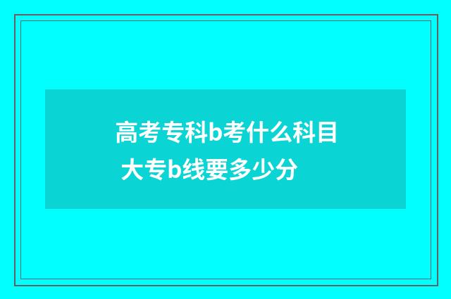 高考专科b考什么科目 大专b线要多少分