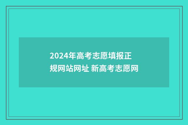 2024年高考志愿填报正规网站网址 新高考志愿网
