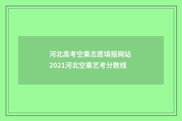 河北高考空乘志愿填报网站 2021河北空乘艺考分数线