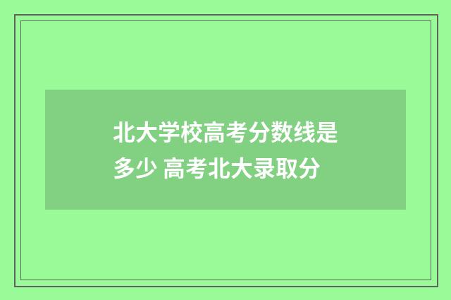 北大学校高考分数线是多少 高考北大录取分