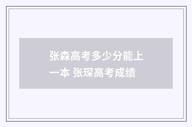 张森高考多少分能上一本 张琛高考成绩