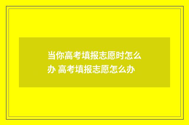 当你高考填报志愿时怎么办 高考填报志愿怎么办