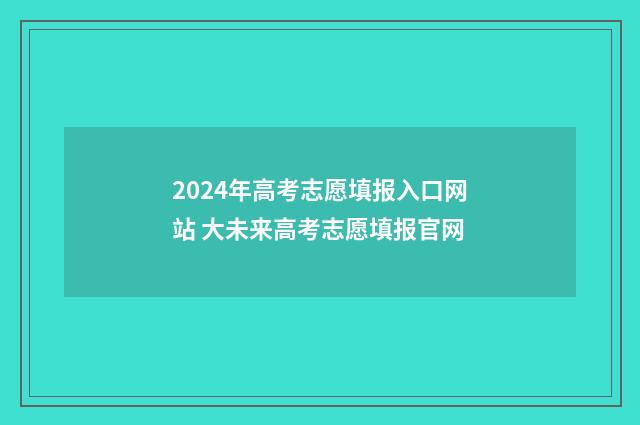 2024年高考志愿填报入口网站 大未来高考志愿填报官网
