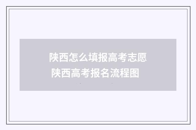 陕西怎么填报高考志愿 陕西高考报名流程图