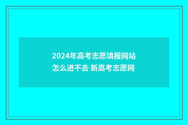 2024年高考志愿填报网站怎么进不去 新高考志愿网