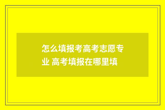 怎么填报考高考志愿专业 高考填报在哪里填