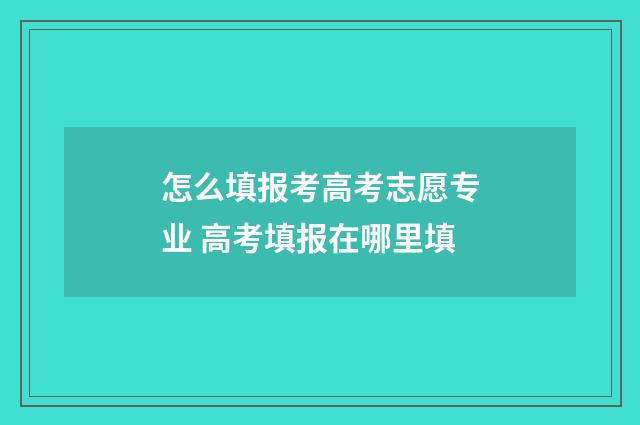 怎么填报考高考志愿专业 高考填报在哪里填