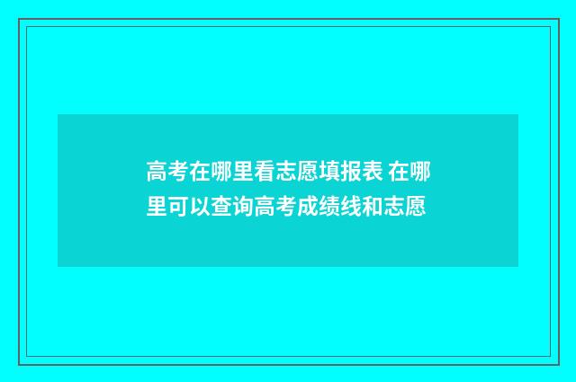 高考在哪里看志愿填报表 在哪里可以查询高考成绩线和志愿
