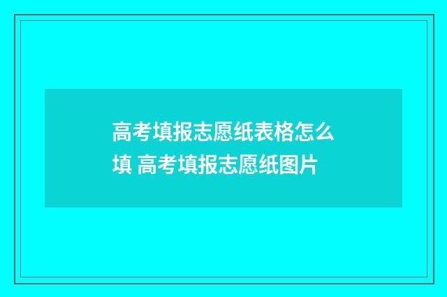 高考填报志愿纸表格怎么填 高考填报志愿纸图片