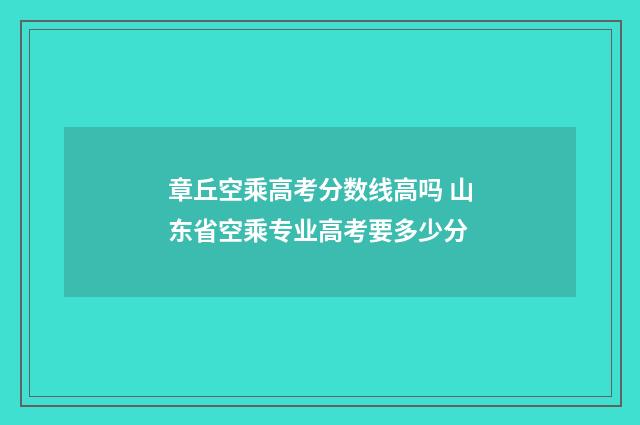 章丘空乘高考分数线高吗 山东省空乘专业高考要多少分