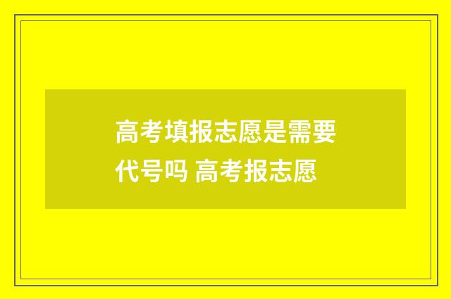 高考填报志愿是需要代号吗 高考报志愿