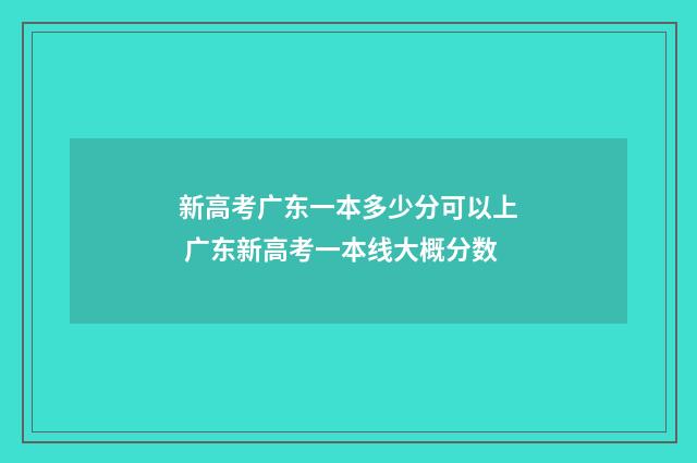 新高考广东一本多少分可以上 广东新高考一本线大概分数