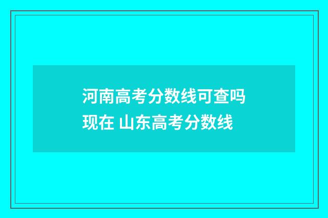 河南高考分数线可查吗现在 山东高考分数线