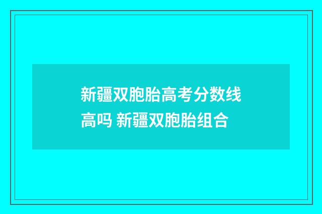新疆双胞胎高考分数线高吗 新疆双胞胎组合