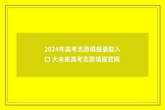2024年高考志愿填报录取入口 大未来高考志愿填报官网