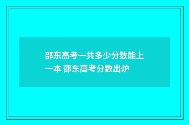 邵东高考一共多少分数能上一本 邵东高考分数出炉